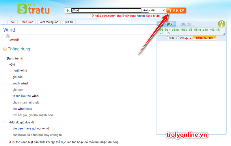 web phien am tieng anh tratu soha